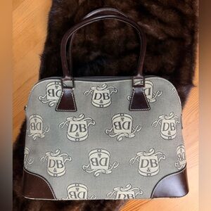 Dooney & Bourke Gray and Brown Monogram Satchel